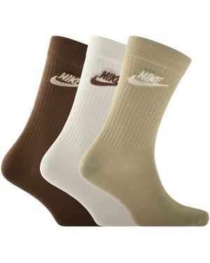 Nike 3 Pack Crew Socks - Green
