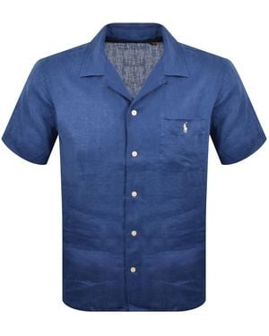 Ralph Lauren Linen Short Sleeve Shirt - Blue