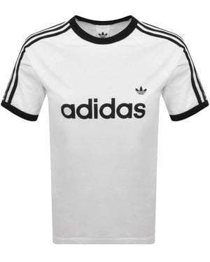 adidas Originals 3 Stripes Ringer T Shirt - Blue