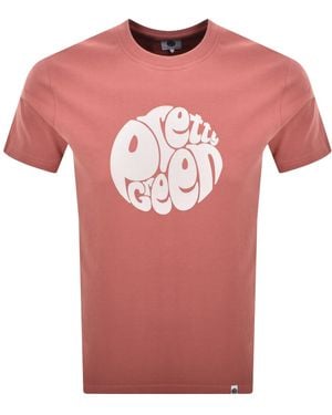 Pretty Green Gillespie Logo T Shirt Ruby - Pink