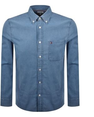 Tommy Hilfiger Dobby Long Sleeve Shirt - Blue