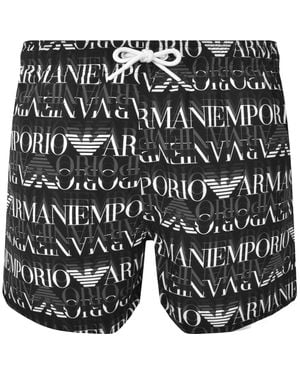 Armani Emporio Logo Swim Shorts - Black