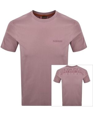 Napapijri Yourte Logo T Shirt - Purple