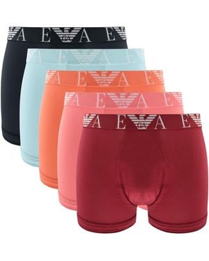 Armani Emporio Underwear 5 Pack Trunks - Red