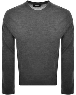 DSquared² Crew Neck Knit Sweater - Gray