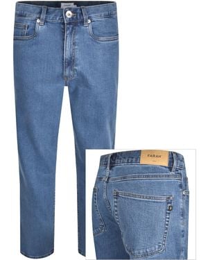 Farah Farah Norwood Regular Fit Mid Wash Jeans - Blue