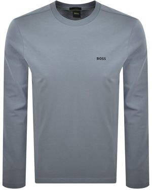 BOSS Boss Long Sleeved Stretch T Shirt Dark - Grey