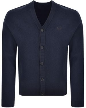 Fred Perry Saddle Sleeve Cardigan - Blue