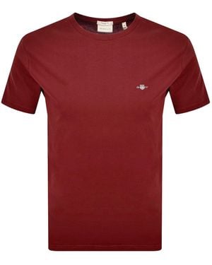 GANT Original Regular Shield T Shirt - Red