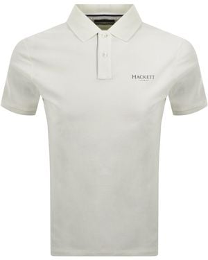Hackett Essential Logo Polo T Shirt Off - Grey