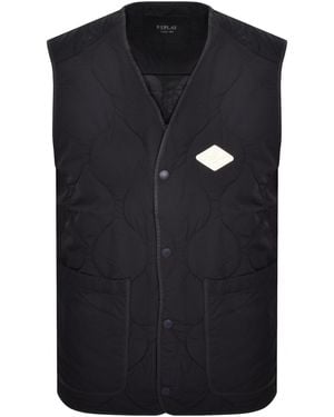 Replay Quilted Gilet Dark - Black