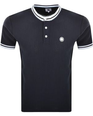 Pretty Green Cressa Tipped Grandad T Shirt - Blue