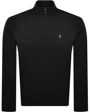 Ralph Lauren Quarter Zip Knit Jumper - Black