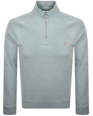 Farah Farah Jim Quarter Zip Sweatshirt - Blue