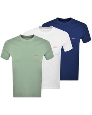 HUGO Triple Pack Crew Neck T Shirts - Green