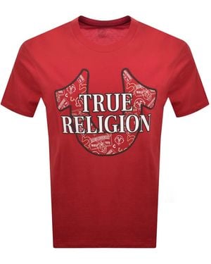 TRUE RELIGION Logo T Shirt - Red