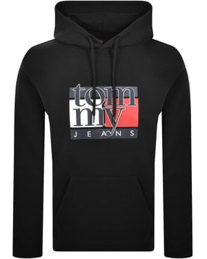 Tommy Hilfiger Essential Flag Logo Hoodie - Black