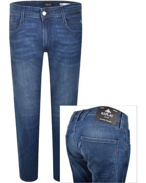 Replay Anbass Slim Fit Mid Wash Jeans - Blue