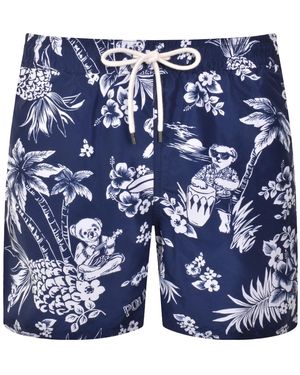 Ralph Lauren Tropical Bear Swim Shorts - Blue