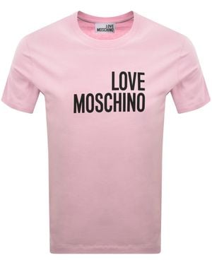 Moschino Graphic T Shirt - Pink