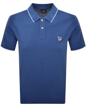 Paul Smith Tipped Polo T Shirt - Blue