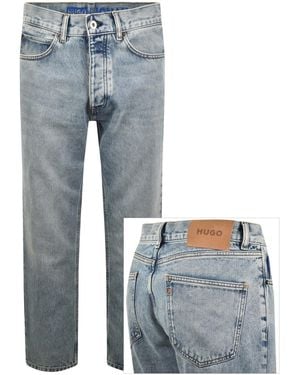 HUGO Jonah Light Wash Straight Fit Jeans - Blue
