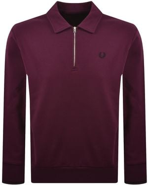 Fred Perry Collared Sweatshirt - Purple