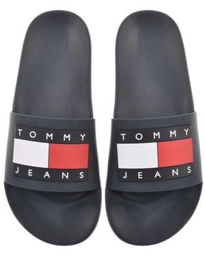 Tommy Hilfiger Essential Logo Pool Sliders - Blue