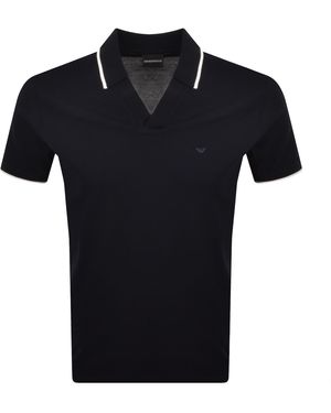 Armani Emporio Short Sleeved Polo T Shirt - Black