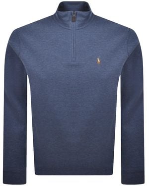Ralph Lauren Quarter Zip Knit Jumper - Blue