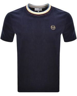 Sergio Tacchini Fino Velour T Shirt - Blue