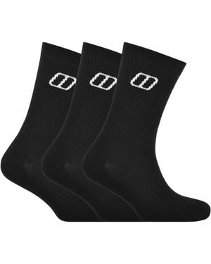 Berghaus 3 Pack Socks - Black