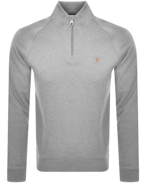 Farah Farah Jim Quarter Zip Sweatshirt - Grey