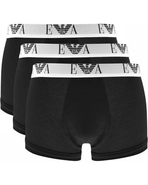 Armani Emporio Underwear 3 Pack Boxer Trunks - Black