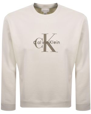 Calvin Klein Jeans Terry Sweatshirt Chalk - White