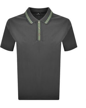 Paul Smith Tipped Polo T Shirt - Grey