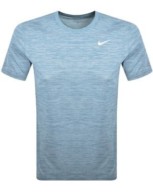 Nike Training Dri Fit T Shirt Smokey - Blue