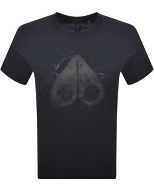 Moose Knuckles Icebreak Logo T Shirt - Blue