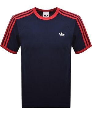 adidas Originals 3 Stripe Cali T Shirt - Blue