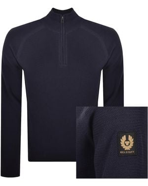 Belstaff Guide Quarter Zip Jumper - Blue