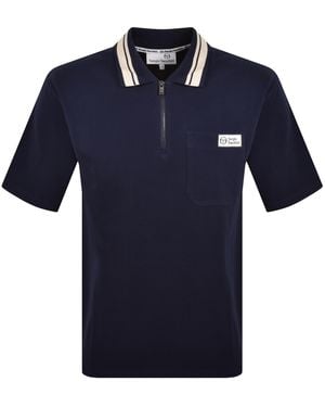 Sergio Tacchini Costa Zipped Polo T Shirt - Blue
