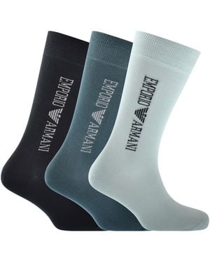 Armani Emporio 3 Pack Socks - Blue