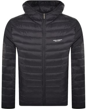 ARMANI EXCHANGE Hooded Down Jacket - Gray