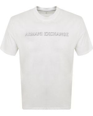 ARMANI EXCHANGE Flocked Logo T Shirt - White