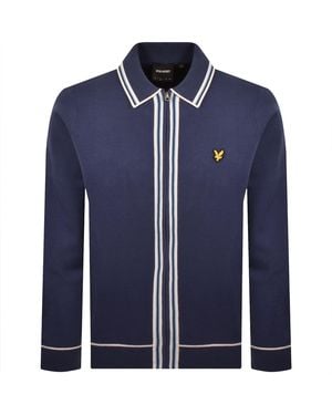 Lyle & Scott Tipped Full Zip Sweatshirt - Blue