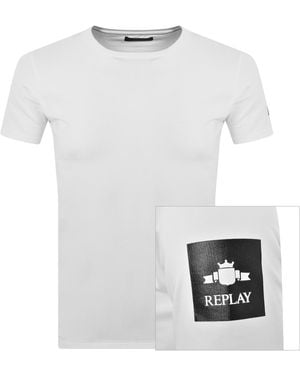 Replay Logo T Shirt Whte - White