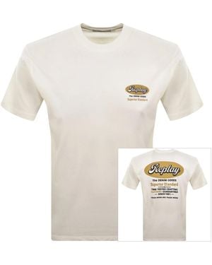 Replay Graphic T Shirt Off - White
