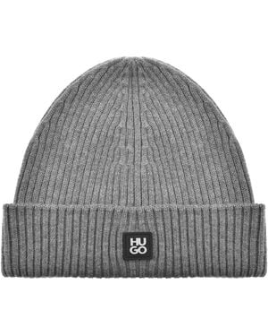 HUGO Xola Metal Wool Beanie - Gray
