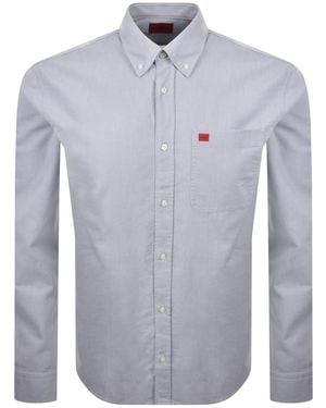 HUGO Long Sleeved Evito Shirt Pale - Blue