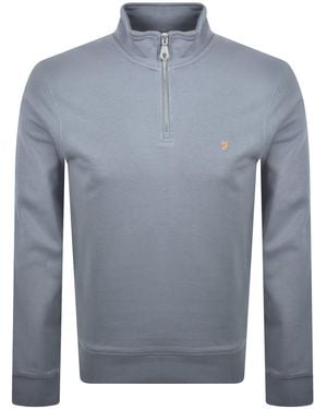 Farah Farah Arnold Quarter Zip Sweatshirt - Blue